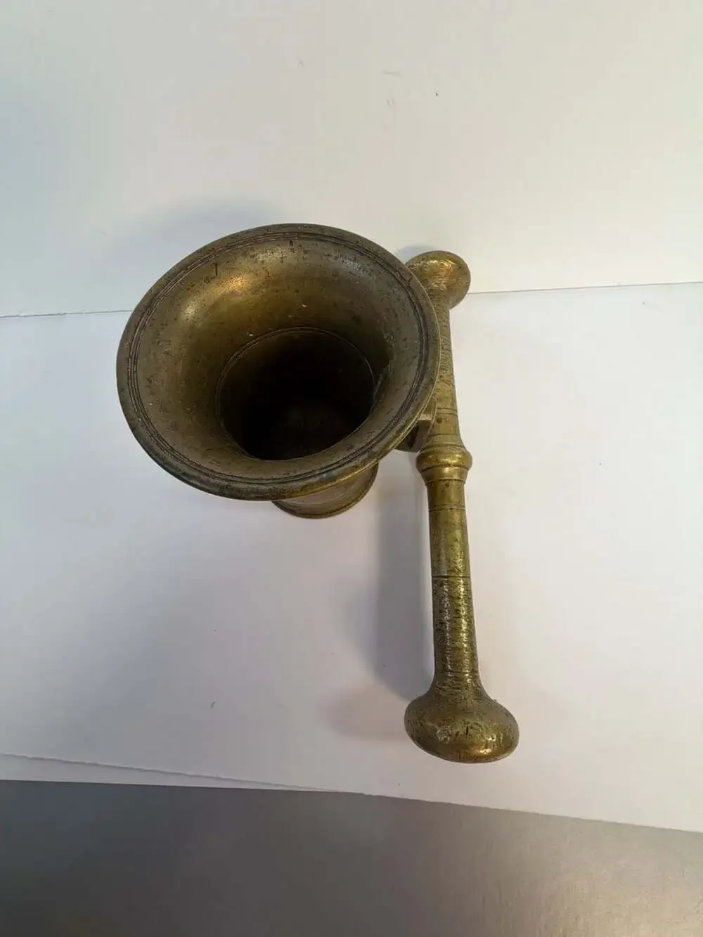 Vintage Solid Brass‎ Mortar and Pestle Set 4.7 lbs